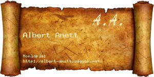 Albert Anett névjegykártya